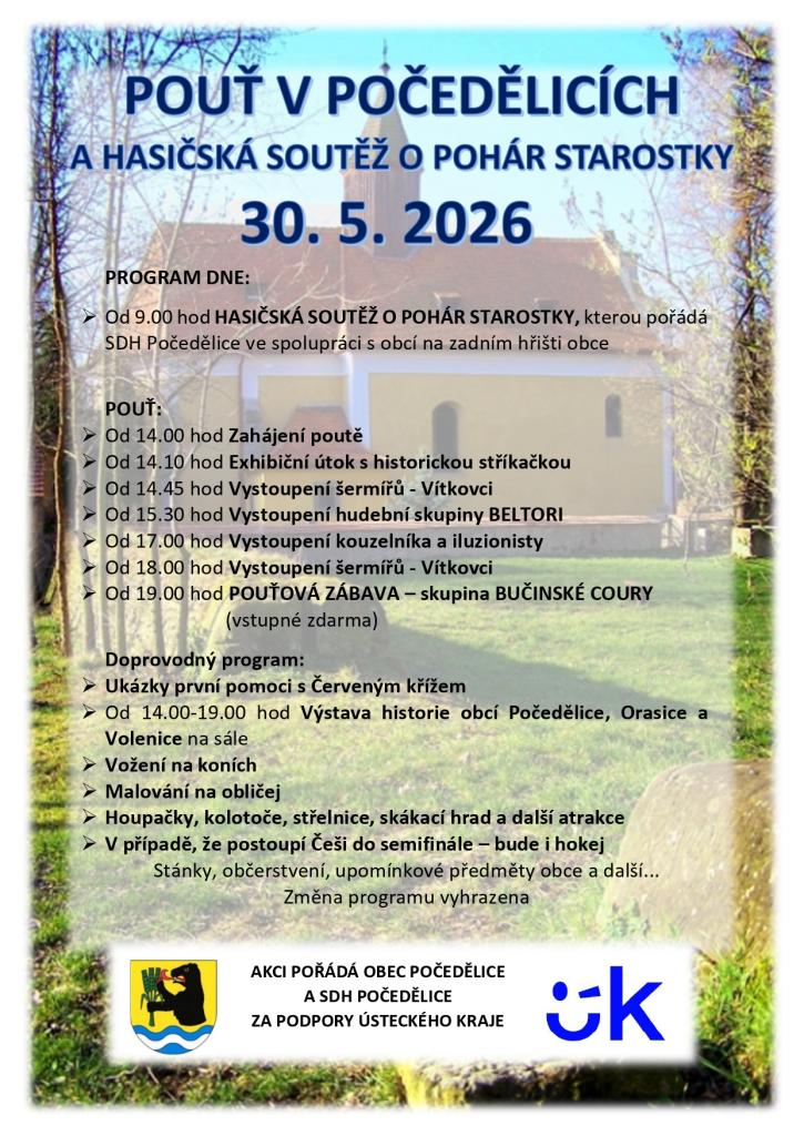 Počedělice pouť program